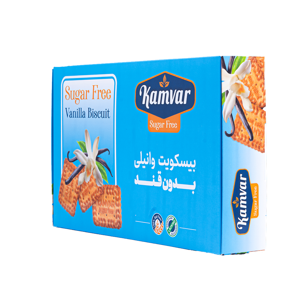 بیسکوییت وانیلی بدون قند کامور