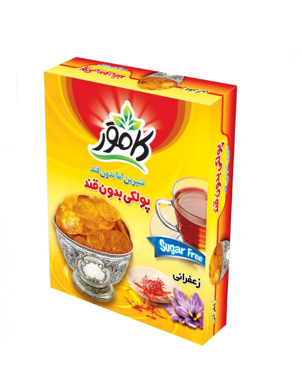 پولکی بدون قند زعفران کامور