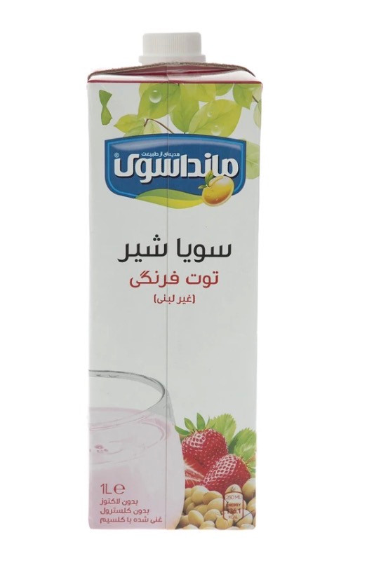 شیرسویا توت فرنگی مانداسوی مقدار 1 لیتر