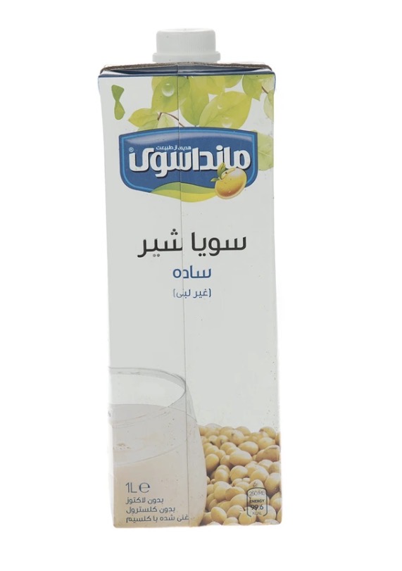 شیرسویا ساده مانداسوی مقدار 1 لیتر