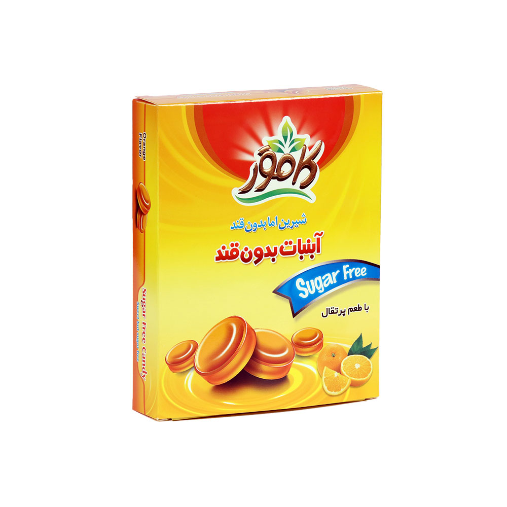 آبنبات پرتقالی بدون قند کامور