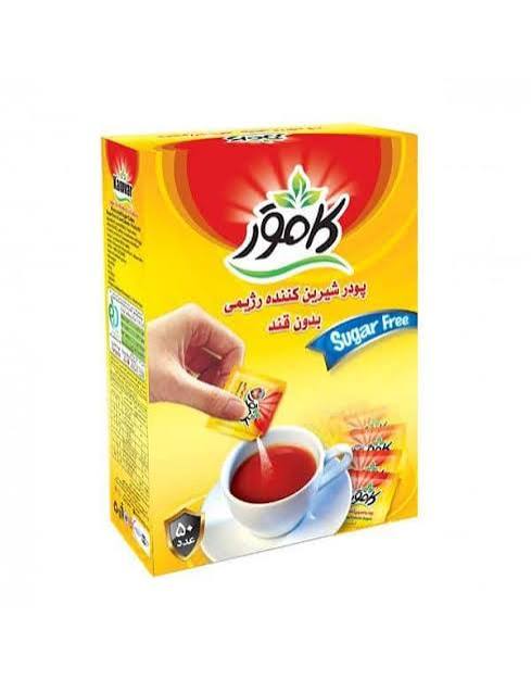 پودر شیرین کننده رژیمی و‌بدون قند ساشه ای کامور۵۰عددی